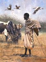 Africa,African,Figurative,Native,Tribal,Oil Painting