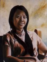 Portrait,Female,Singapore girl,Oil painting