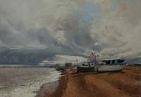 Hythe,Fishing boats,Oil painting,Paul Apps